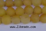 CYJ602 15.5 inches 8mm round matte yellow jade beads wholesale