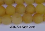CYJ603 15.5 inches 10mm round matte yellow jade beads wholesale