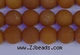CYJ612 15.5 inches 8mm round matte yellow jade beads wholesale