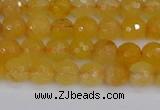 CYJ638 15.5 inches 4mm faceted round yellow jade beads wholesale