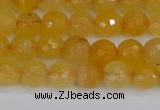 CYJ639 15.5 inches 6mm faceted round yellow jade beads wholesale