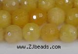 CYJ641 15.5 inches 10mm faceted round yellow jade beads wholesale