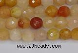 CYJ645 15.5 inches 4mm faceted round mixed yellow jade beads