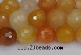 CYJ648 15.5 inches 10mm faceted round mixed yellow jade beads