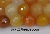 CYJ649 15.5 inches 12mm faceted round mixed yellow jade beads