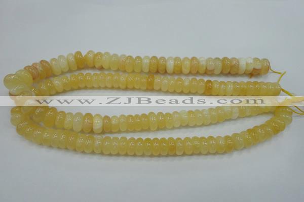 CYJ65 15.5 inches 6*12mm rondelle yellow jade beads wholesale