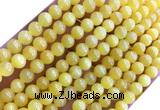 CYJ666 15 inches 4mm round dyed yellow jade beads wholesale