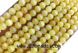 CYJ667 15 inches 6mm round dyed yellow jade beads wholesale