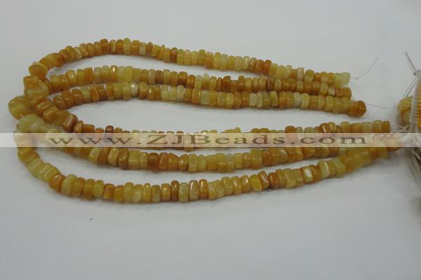 CYJ70 15.5 inches 5*8mm nuggets yellow jade beads wholesale