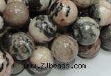 CZJ07 16 inches 14mm round zebra jasper gemstone beads Wholesale