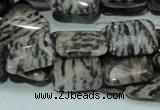 CZJ10 16 inches 12*16mm rectangle zebra jasper gemstone beads