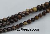 CZJ168 15.5 inches 4mm round iron zebra jasper beads wholesale