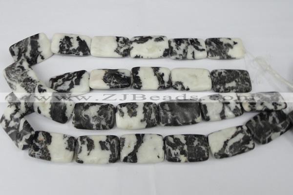 CZJ228 15.5 inches 20*30mm rectangle black & white zebra jasper beads