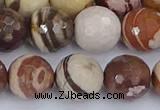 CZJ282 15.5 inches 12mm faceted round zebra jasper beads