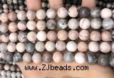 CZJ299 15.5 inches 10mm round pink zebra jasper beads wholesale