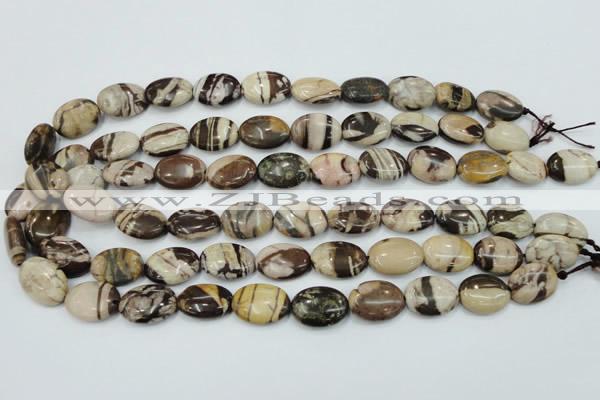 CZJ301 15.5 inches 13*18mm oval zebra jasper beads wholesale