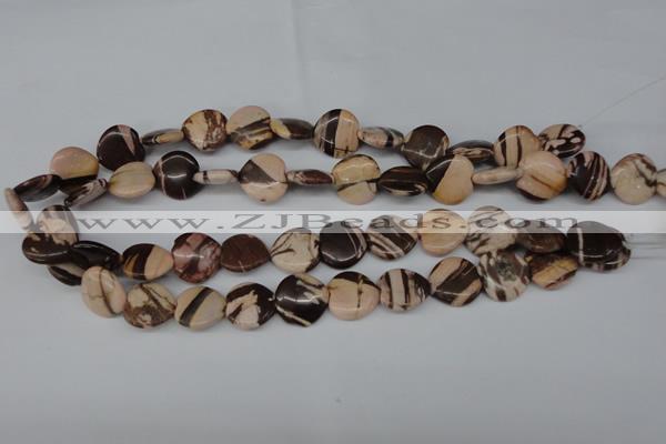 CZJ352 15.5 inches 16*16mm heart zebra jasper beads wholesale