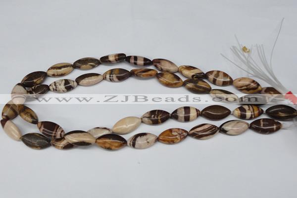 CZJ354 15.5 inches 10*20mm marquise zebra jasper beads wholesale