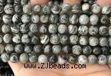 CZJ412 15.5 inches 8mm round green zebra jasper beads wholesale