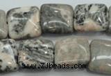 CZJ51 16 inches 20*20mm square zebra jasper gemstone beads wholesale