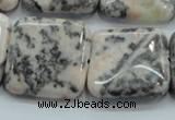CZJ52 16 inches 25*25mm square zebra jasper gemstone beads wholesale
