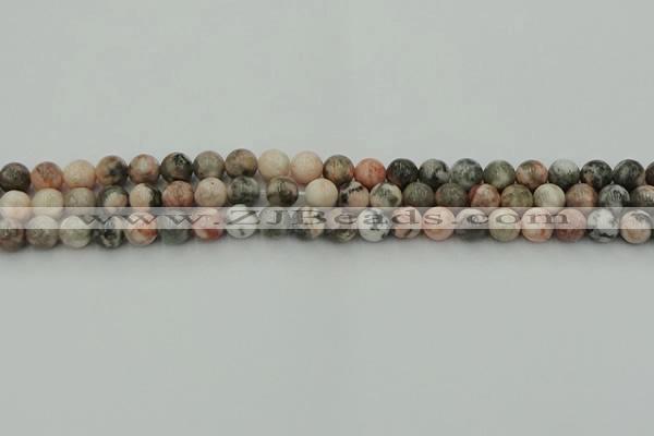 CZJ551 15.5 inches 6mm round pink zebra jasper beads wholesale