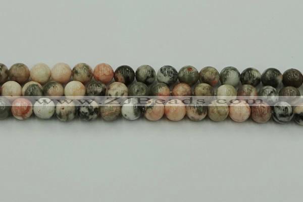 CZJ553 15.5 inches 10mm round pink zebra jasper beads wholesale