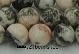 CZJ554 15.5 inches 12mm round pink zebra jasper beads wholesale