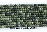 CZJ570 15.5 inches 4mm round green zebra jasper gemstone beads