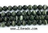 CZJ574 15.5 inches 12mm round green zebra jasper gemstone beads