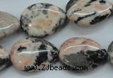 CZJ70 15.5 inches 18*25mm flat teardrop zebra jasper gemstone beads
