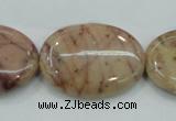 CZJ84 16 inches 22*30mm oval red zebra jasper beads wholesale