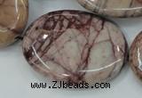 CZJ85 16 inches 30*40mm oval red zebra jasper beads wholesale