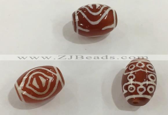 DZI372 10*14mm drum tibetan agate dzi beads wholesale