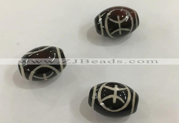 DZI405 10*14mm drum tibetan agate dzi beads wholesale