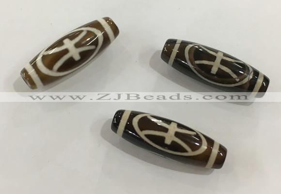 DZI460 10*30mm drum tibetan agate dzi beads wholesale