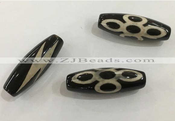 DZI512 10*30mm drum tibetan agate dzi beads wholesale