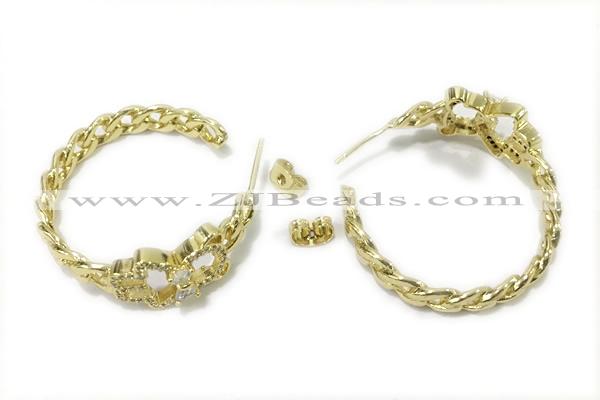 EARR06 35mm copper earrings gold plated