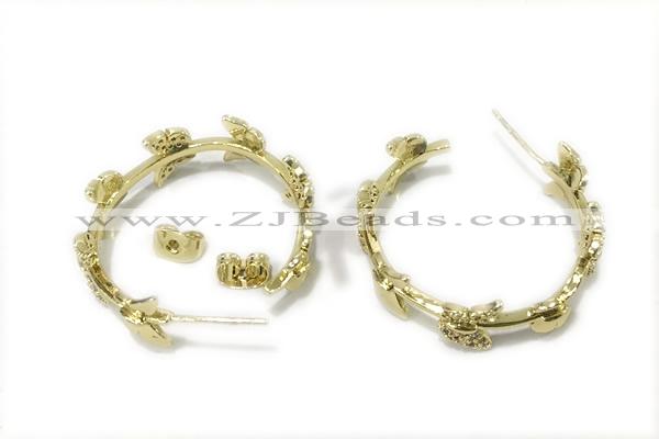 EARR12 30mm copper earrings gold plated