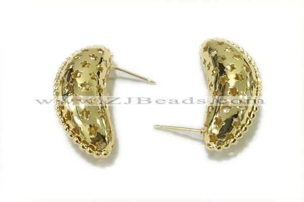 EARR19 13*32mm copper earrings gold plated