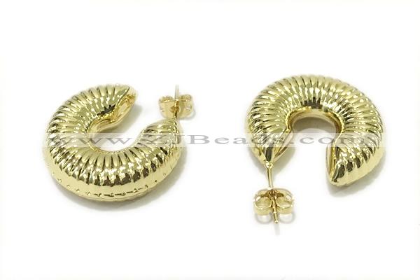 EARR27 8*25mm copper earrings gold plated