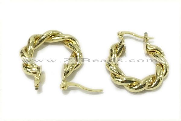 EARR29 26mm copper earrings gold plated