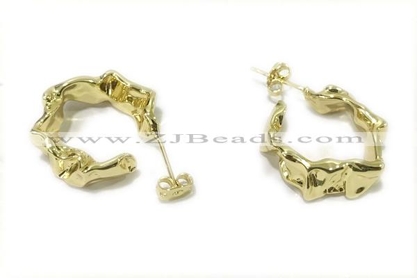 EARR30 24mm copper earrings gold plated