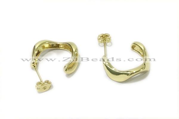 EARR31 22mm copper earrings gold plated
