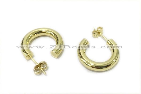 EARR32 21mm copper earrings gold plated