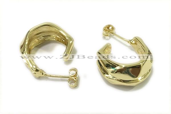 EARR43 20mm copper earrings gold plated