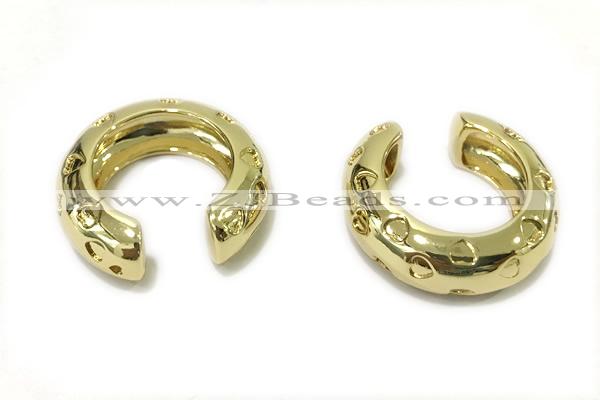 EARR53 26mm copper earrings gold plated