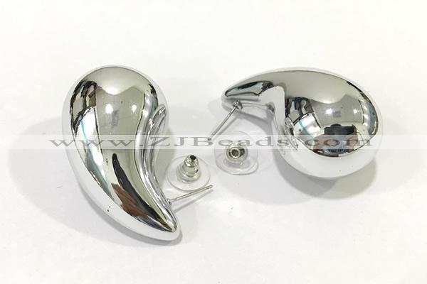 EARR59 23*42mm copper earrings silver plated