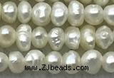 FWP07 14.5 inches 2mm - 3mm potato white freshwater pearl strands