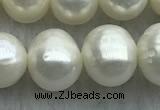 FWP101 15 inches 9mm - 10mm potato white freshwater pearl strands